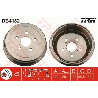TRW DB4182 - Tambour de frein