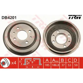 Tambour de frein TRW OEM 98601861