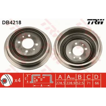 TRW DB4218 - Tambour de frein
