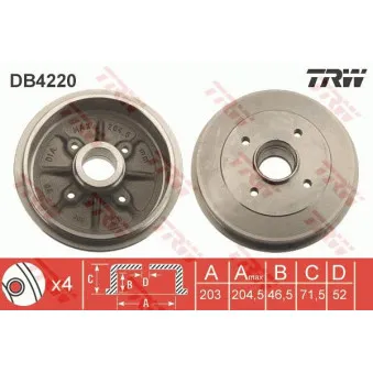 TRW DB4220 - Tambour de frein