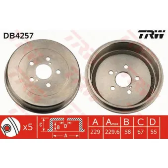 TRW DB4257 - Tambour de frein