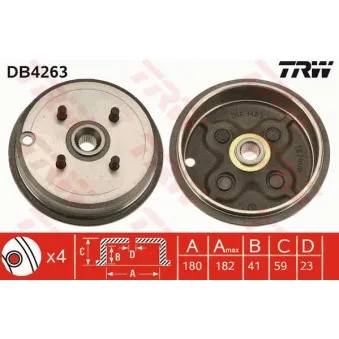 TRW DB4263 - Tambour de frein
