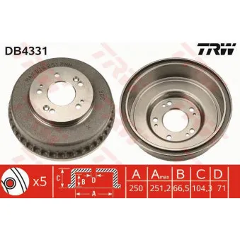 Tambour de frein TRW OEM 0k56a26251a