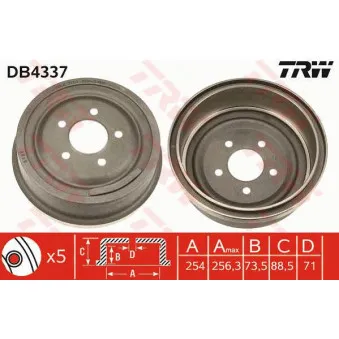 TRW DB4337 - Tambour de frein