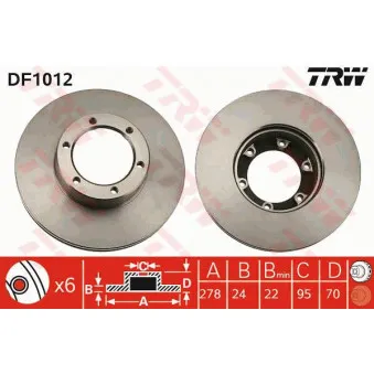 TRW DF1012 - Jeu de 2 disques de frein avant