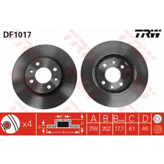 Jeu de 2 disques de frein avant TRW OEM 24.0120-0126.1