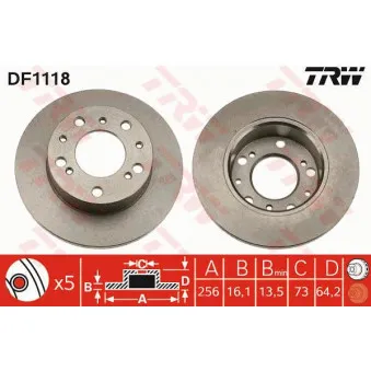 TRW DF1118 - Jeu de 2 disques de frein avant