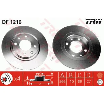 Jeu de 2 disques de frein avant TRW OEM 11-15 521 0001