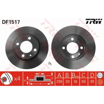 Jeu de 2 disques de frein avant TRW OEM 24.0120-0123.1