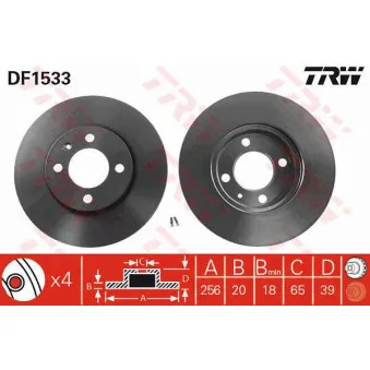 TRW DF1533 - Jeu de 2 disques de frein avant