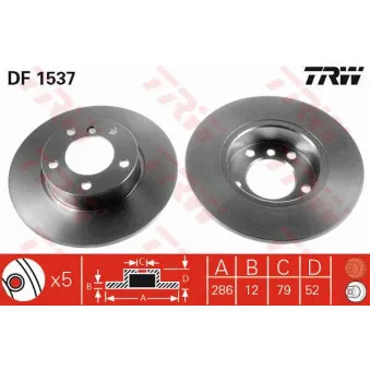 Jeu de 2 disques de frein avant TRW DF1537