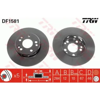 Jeu de 2 disques de frein avant TRW OEM bsg 60-210-022