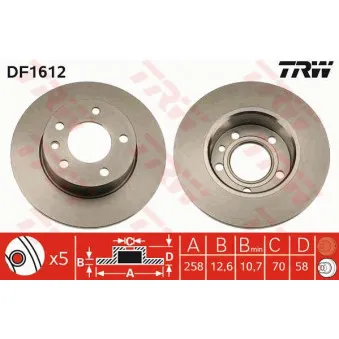 TRW DF1612 - Jeu de 2 disques de frein avant