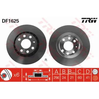 Jeu de 2 disques de frein avant TRW OEM HTP-DW-003