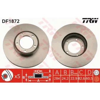 Jeu de 2 disques de frein avant TRW DF1872