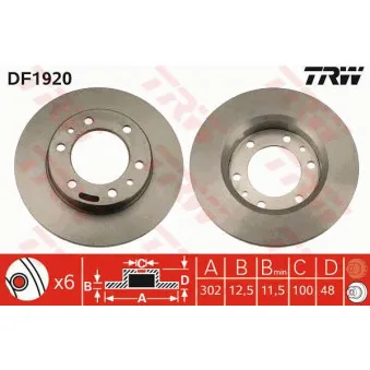 TRW DF1920 - Jeu de 2 disques de frein avant