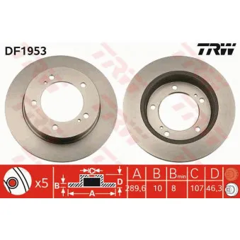 TRW DF1953 - Jeu de 2 disques de frein avant