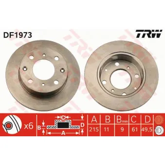 TRW DF1973 - Jeu de 2 disques de frein avant