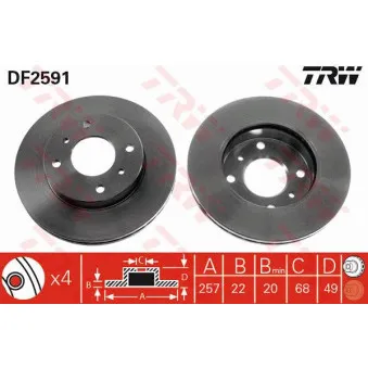 Jeu de 2 disques de frein avant TRW OEM BSG 63-210-011