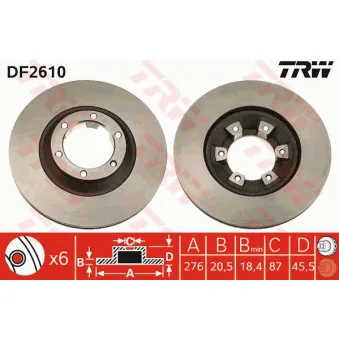 TRW DF2610 - Jeu de 2 disques de frein avant