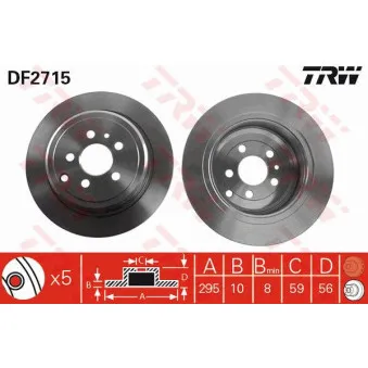 Jeu de 2 disques de frein arrière TRW OEM 24.0110-0218.1