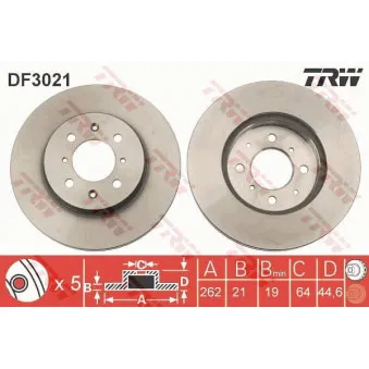 Jeu de 2 disques de frein avant TRW DF3021