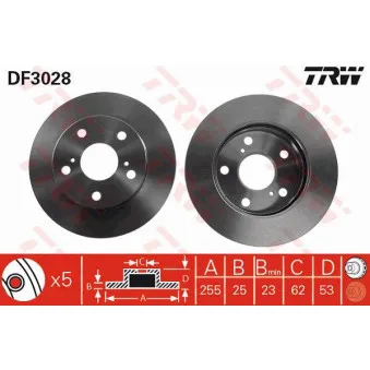 TRW DF3028 - Jeu de 2 disques de frein avant