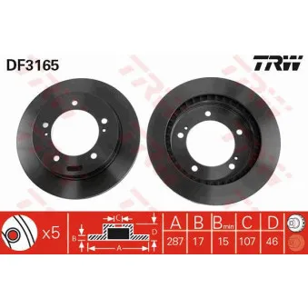 TRW DF3165 - Jeu de 2 disques de frein avant