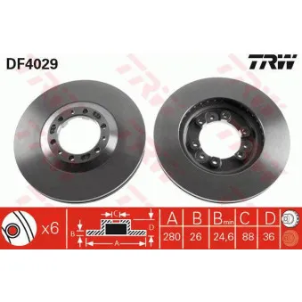 TRW DF4029 - Jeu de 2 disques de frein avant