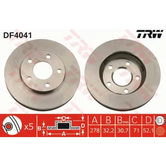 TRW DF4041 - Jeu de 2 disques de frein avant
