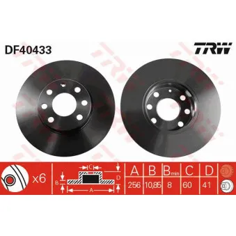 Jeu de 2 disques de frein avant TRW DF4043