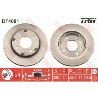 TRW DF4081 - Jeu de 2 disques de frein avant