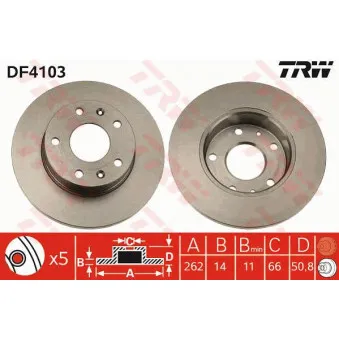 TRW DF4103 - Jeu de 2 disques de frein avant