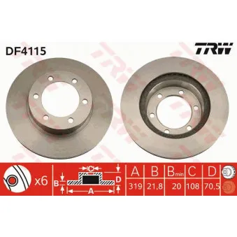 TRW DF4115 - Jeu de 2 disques de frein avant