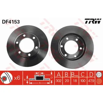 Jeu de 2 disques de frein avant TRW DF4153