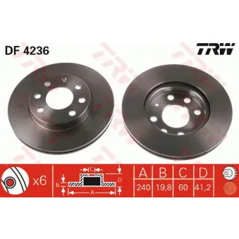 Jeu de 2 disques de frein avant TRW OEM 24.0120-0174.1