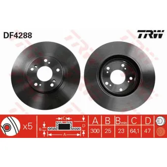 Jeu de 2 disques de frein avant TRW OEM 24.0125-0173.1