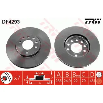 TRW DF4293 - Jeu de 2 disques de frein avant
