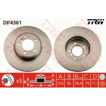 Jeu de 2 disques de frein avant TRW OEM BSG 15-210-006