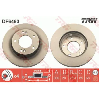 TRW DF6463 - Jeu de 2 disques de frein avant