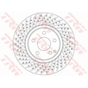 Jeu de 2 disques de frein avant TRW DF6477 pour MERCEDES-BENZ SL 350 - 245cv