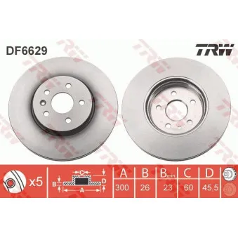 Jeu de 2 disques de frein avant TRW OEM 24.0126-0182.1