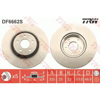 TRW DF6662S - Jeu de 2 disques de frein avant