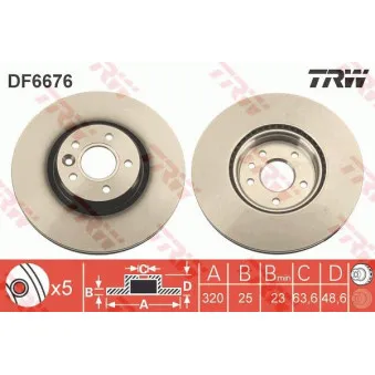 Jeu de 2 disques de frein avant TRW OEM BDR2154.20
