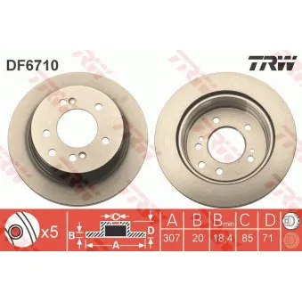 TRW DF6710 - Jeu de 2 disques de frein arrière