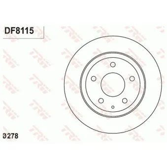TRW DF8115 - Jeu de 2 disques de frein arrière