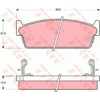 Jeu de 4 plaquettes de frein arrière TRW OEM 4406055F90