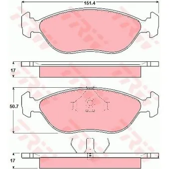 Jeu de 4 plaquettes de frein avant TRW OEM 3344703