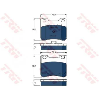 Jeu de 4 plaquettes de frein avant TRW GDB1279BTE pour RENAULT KANGOO 1.2 BiFuel - 58cv