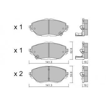 AISIN BPTO-1027 - Jeu de 4 plaquettes de frein avant